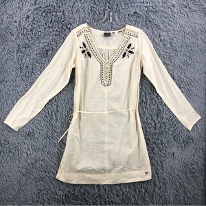 Southern Thread Dress Womens Small Embroidered Belted 100 Cotton Cowgirl Vneck